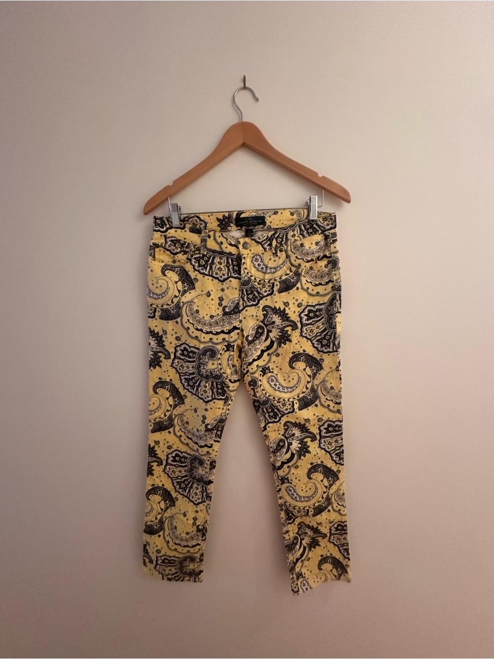 Ralph Lauren Yellow Paisley Skinny Jeans